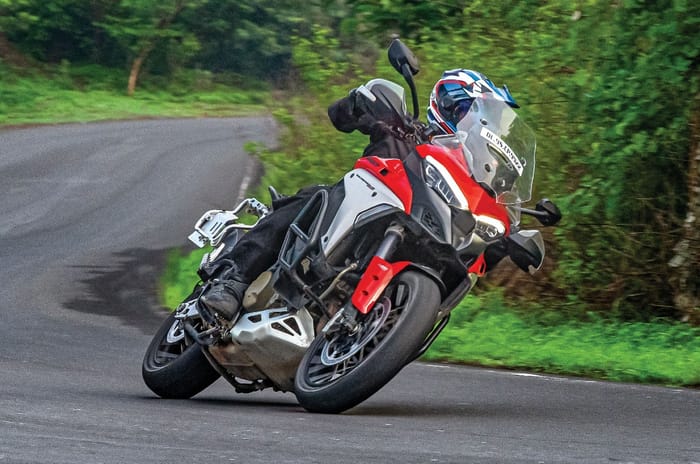 Ducati Multistrada V4 Rally cornering